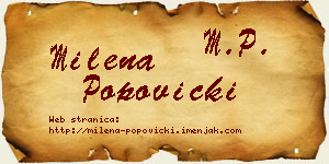 Milena Popovicki vizit kartica